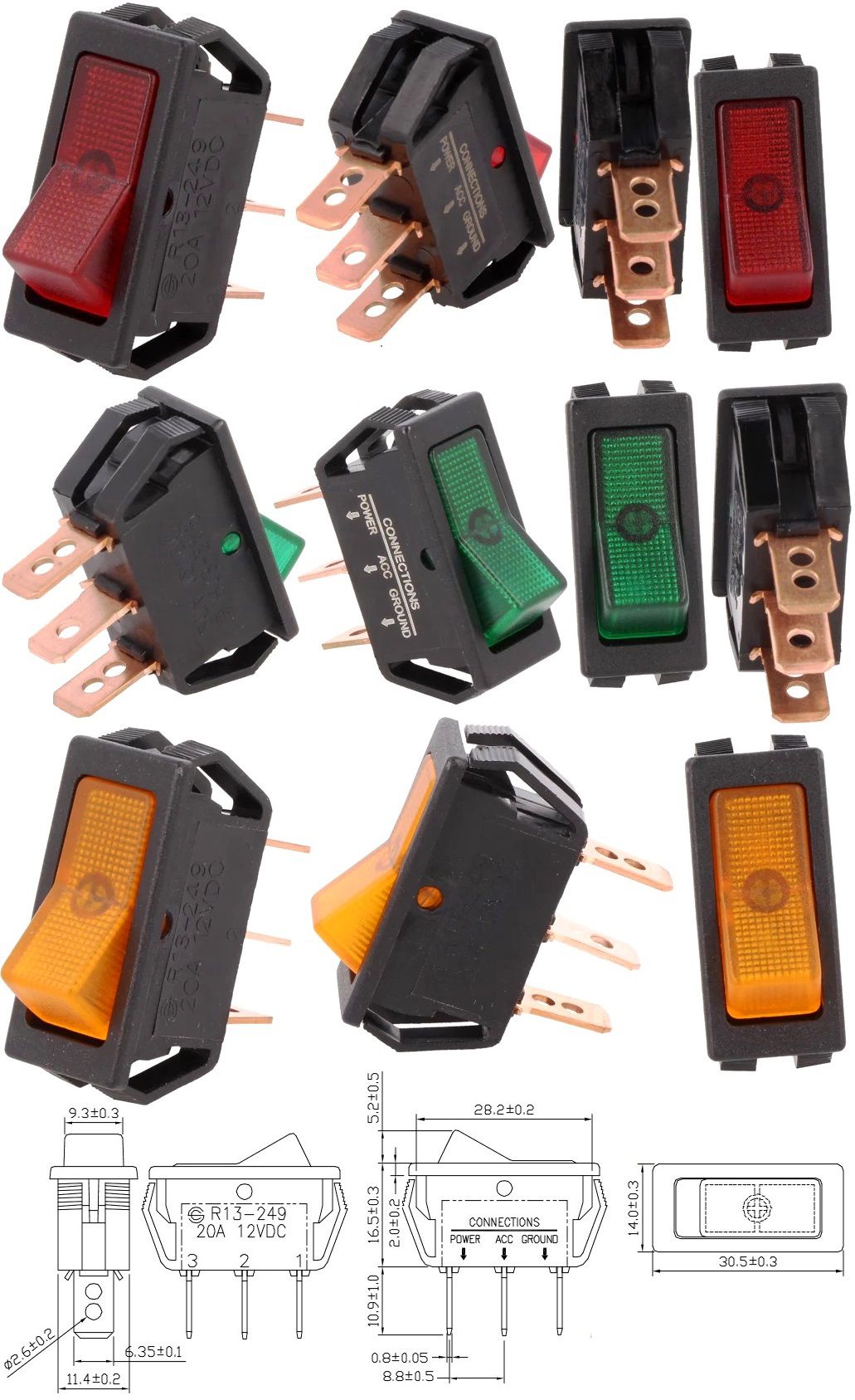 Interruptor basculante panel